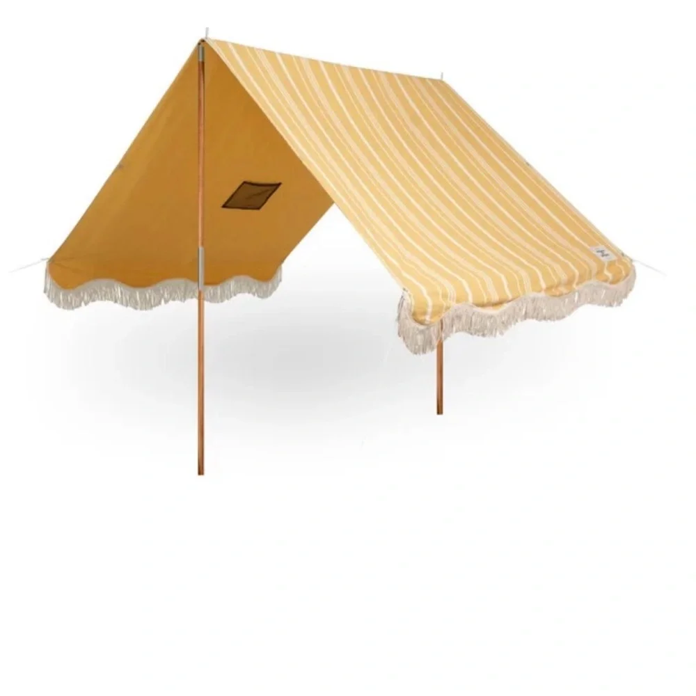 Business & pleasure co. Yellow striped antique beach canopy tent - Picture 2 of 4